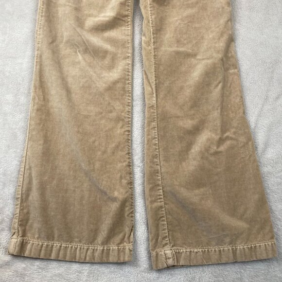 J.Crew Womens Pants Size 6 Low Fit Khaki Velour Flared Leg Classic Casual Retro - Picture 12 of 15